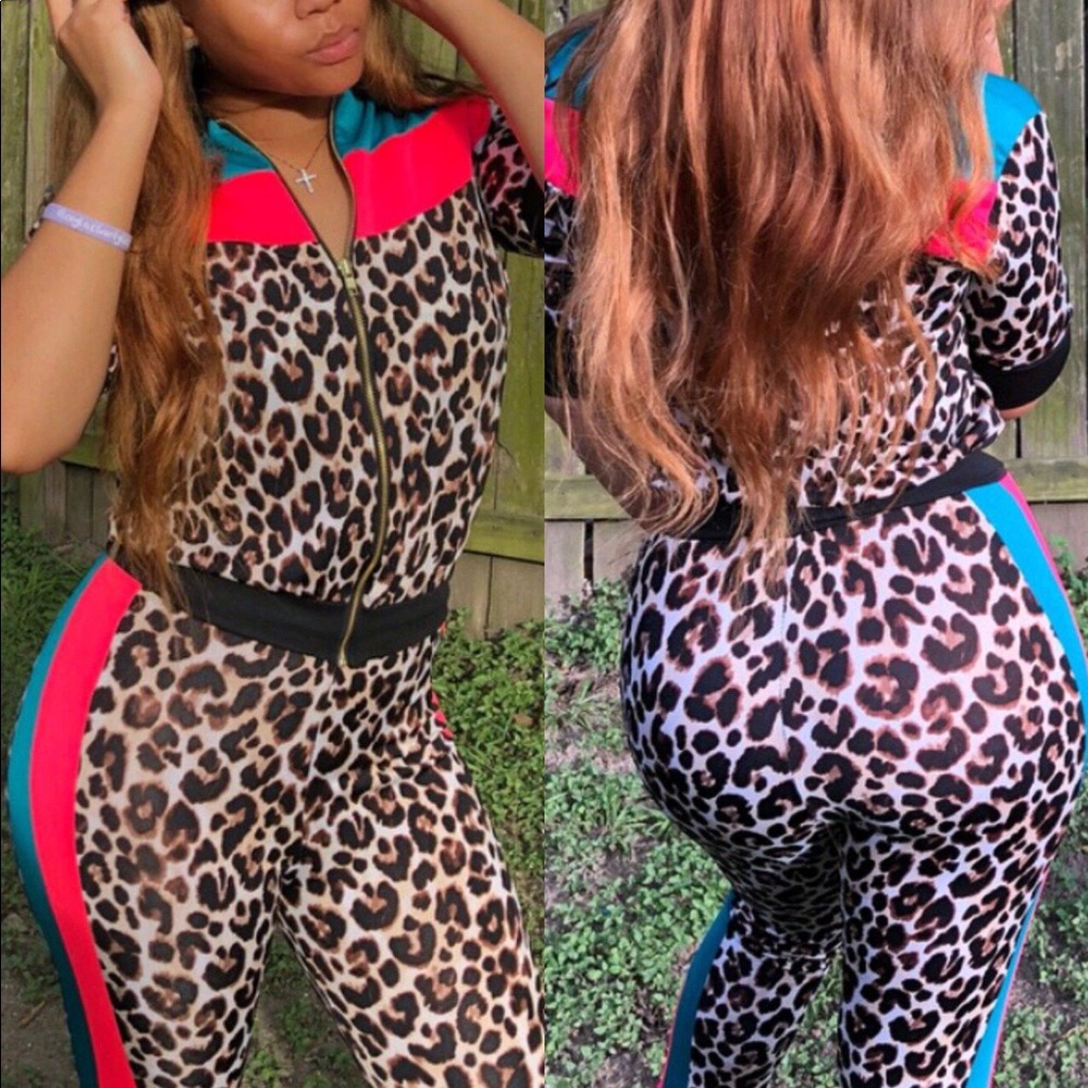 Leopard Print Jog Suit